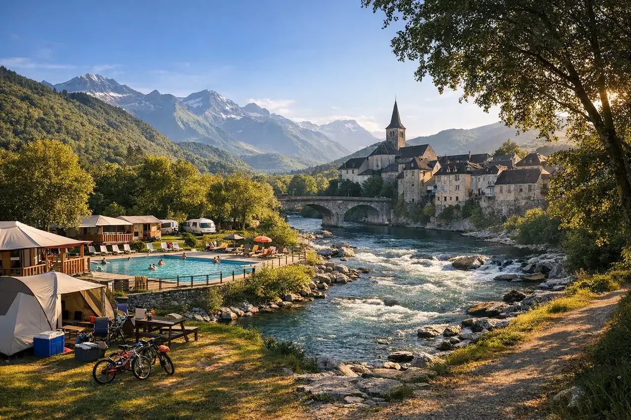 Illustration du guide Le Camping à Oloron-Sainte-Marie : Nature, piscine et vallées