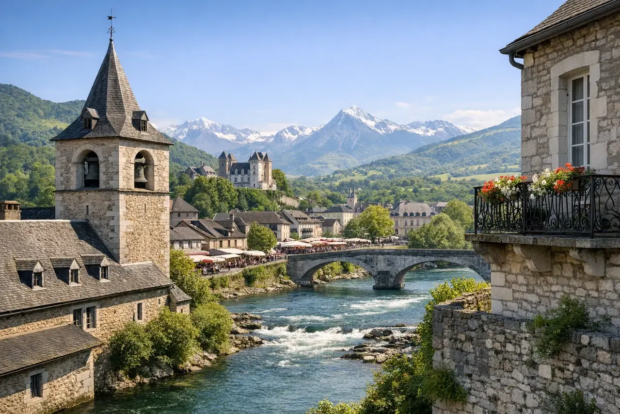 Illustration du guide La Carte du Béarn révèle des limites au-delà du plan touristique
