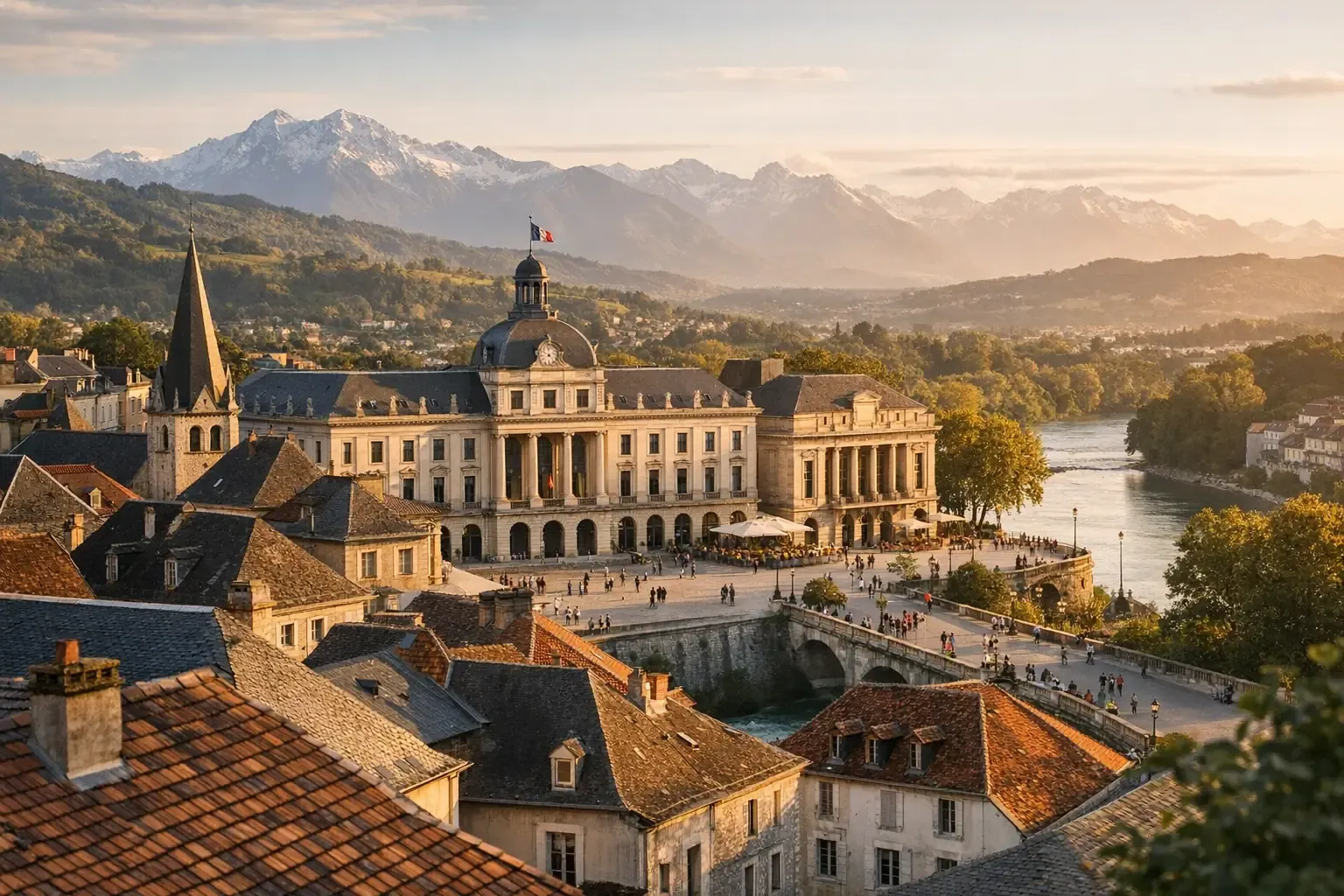 Illustration du guide L’Hôtel de ville de Pau relie mairie, théâtre et balade