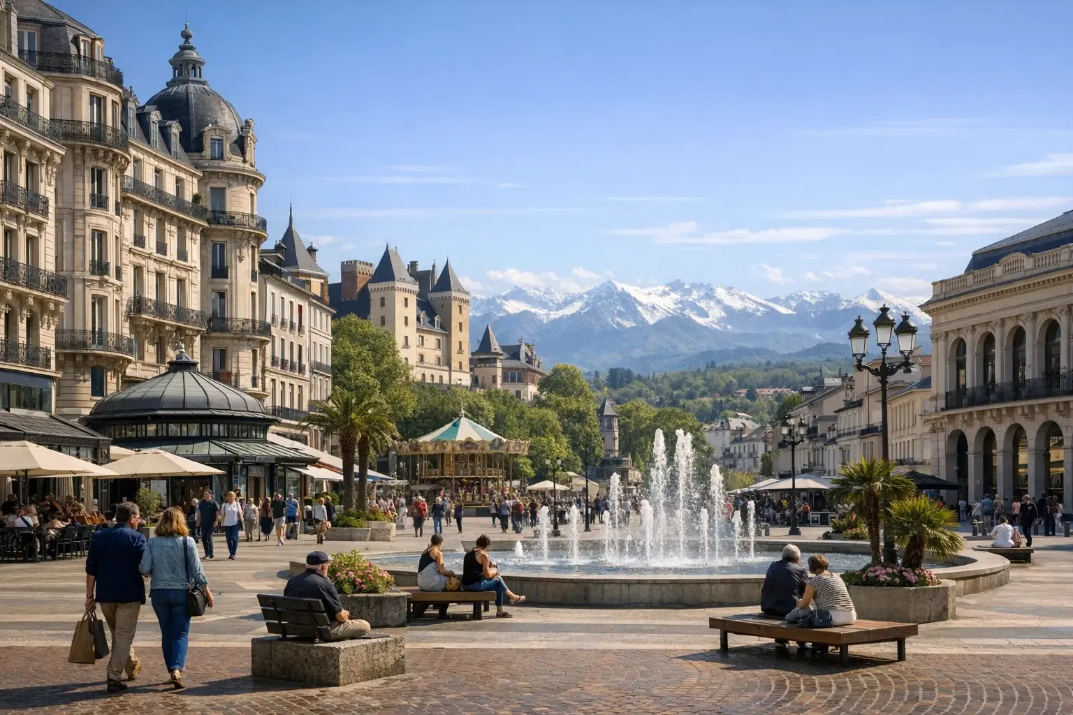 Illustration du guide La Place Clemenceau à Pau : accès, histoire et balade