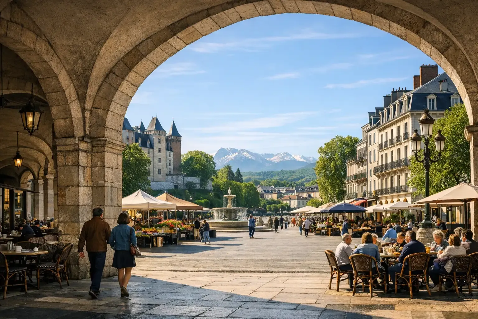 Illustration du guide La Place Gramont à Pau : accès, histoire et balade