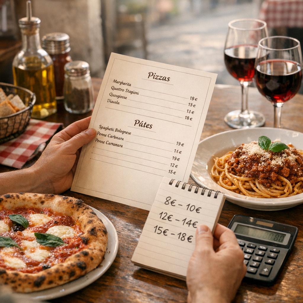 Menu et budget&nbsp;: pizzas, pâtes et repères de prix